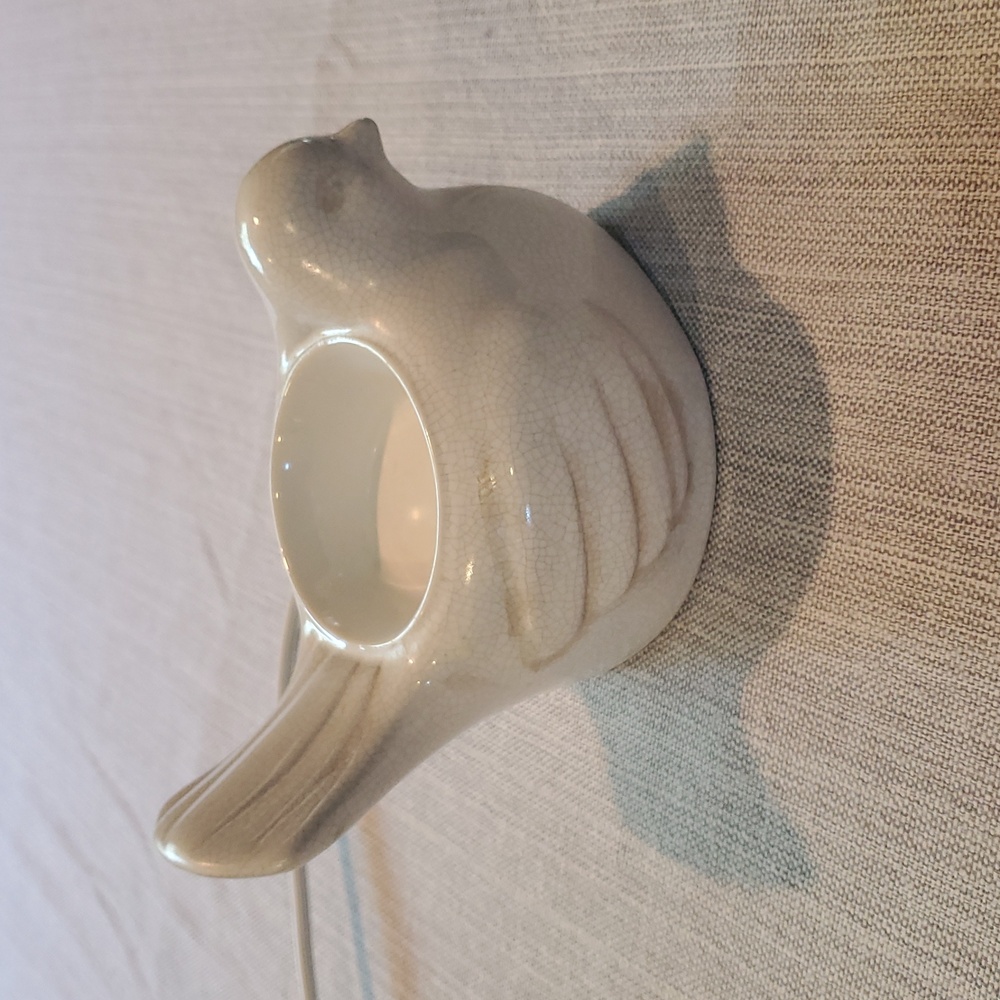 Scentsy‎ Wax Warmer White Song Bird Crackle Finish RETIRED
